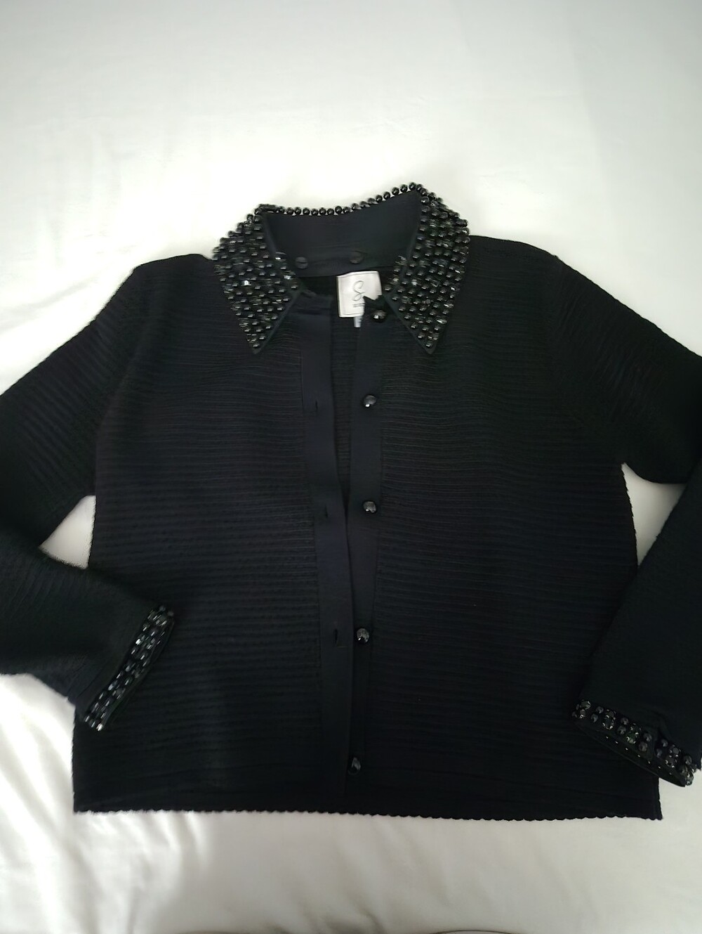 NWT Sioni Black Embellished Sweater Jacket - Size M